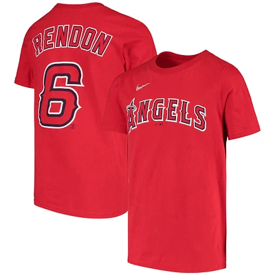 T-shirt rouge avec nom et numéro des Los Angeles Angels Nike Anthony Rendon pour jeune