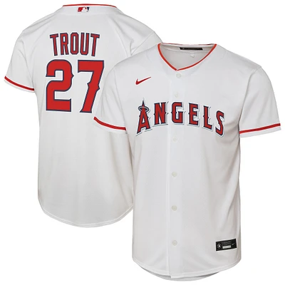 Maillot de joueur Nike Mike Trout blanc Los Angeles Angels Home Replica 2.0 pour jeune
