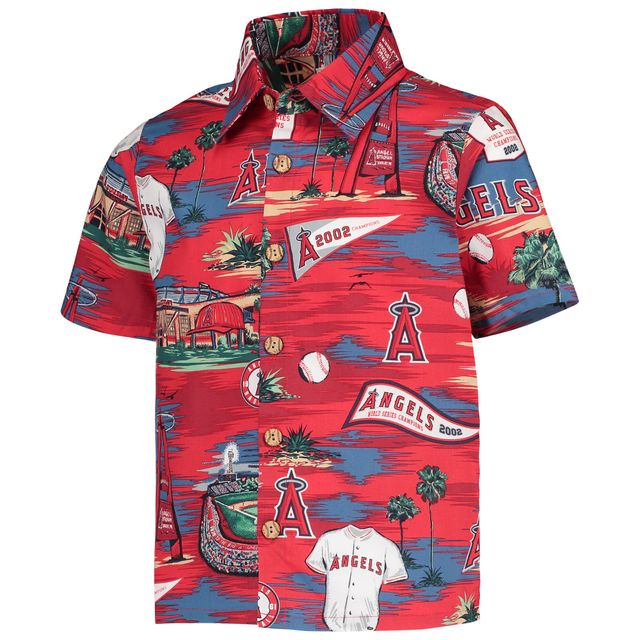 Haut boutonné bleu Los Angeles Angels Scenic pour jeune Reyn Spooner