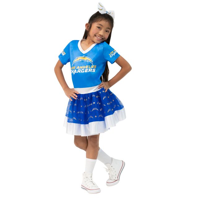Déguisement Los Angeles Chargers Tutu Tailgate Game Day à col en V bleu poudré pour fille