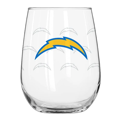 Verre à boisson incurvé avec logo gravé satiné des Chargers de Los Angeles de 16 oz