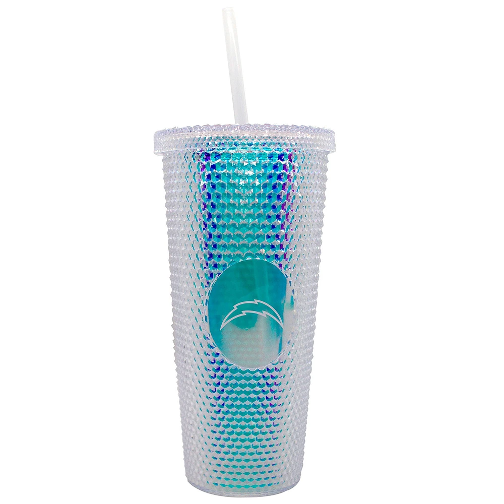 Chargeurs de Los Angeles 24oz. Gobelet de voyage clouté irisé avec paille