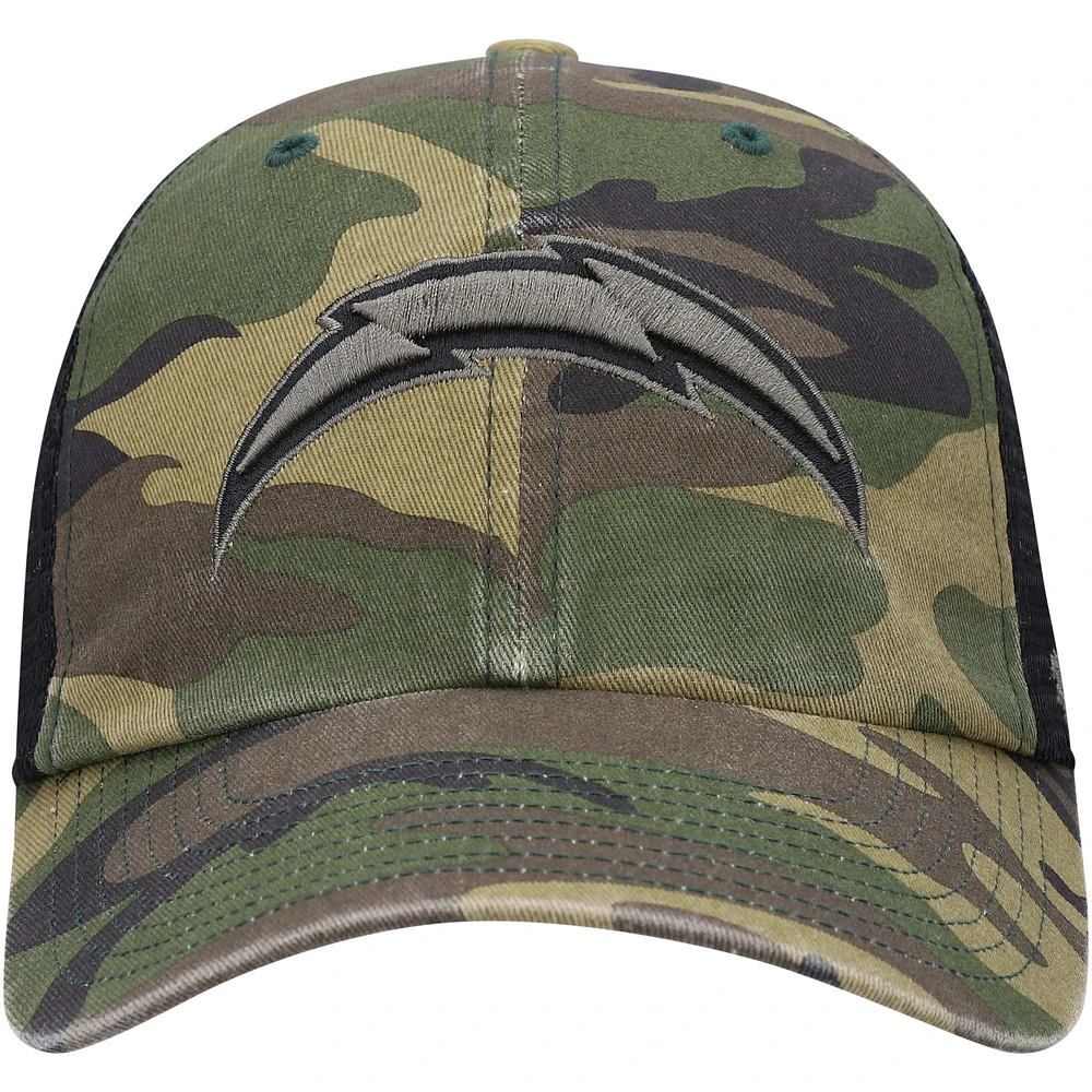 Men's '47 Camo Los Angeles Chargers Branson Clean Up Trucker Hat