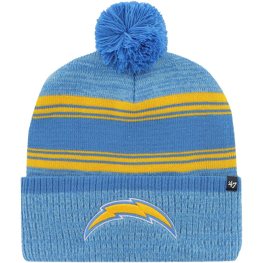 Bonnet en tricot à revers dégradé '47 Los Angeles Chargers pour hommes avec pompon