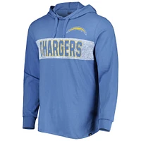 Men's '47 Powder Blue Los Angeles Chargers  Field Franklin Hooded Long Sleeve T-Shirt