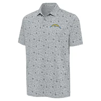 Men's Antigua Heather Gray Los Angeles Chargers Relentless Polo