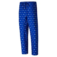 Men's Concepts Sport Royal Los Angeles Chargers Record Allover Print Knit Pants
