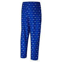 Men's Concepts Sport Royal Los Angeles Chargers Record Allover Print Knit Pants
