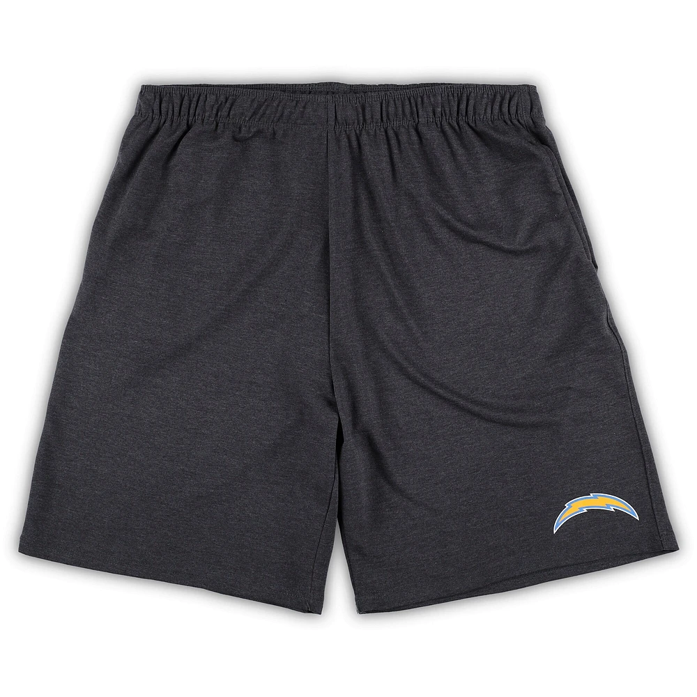 Men's Concepts Sport White/Charcoal Los Angeles Chargers Big & Tall T-Shirt and Shorts Set