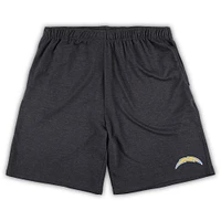 Men's Concepts Sport White/Charcoal Los Angeles Chargers Big & Tall T-Shirt and Shorts Set