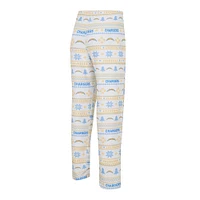 Men's Concepts Sport White/Powder Blue Los Angeles Chargers Tinsel Raglan Long Sleeve T-Shirt & Pants Sleep Set