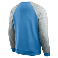 Men's Darius Rucker Collection by Fanatics Powder Blue/Heather Gray Los Angeles Chargers Colorblock Pullover Sweatshirt