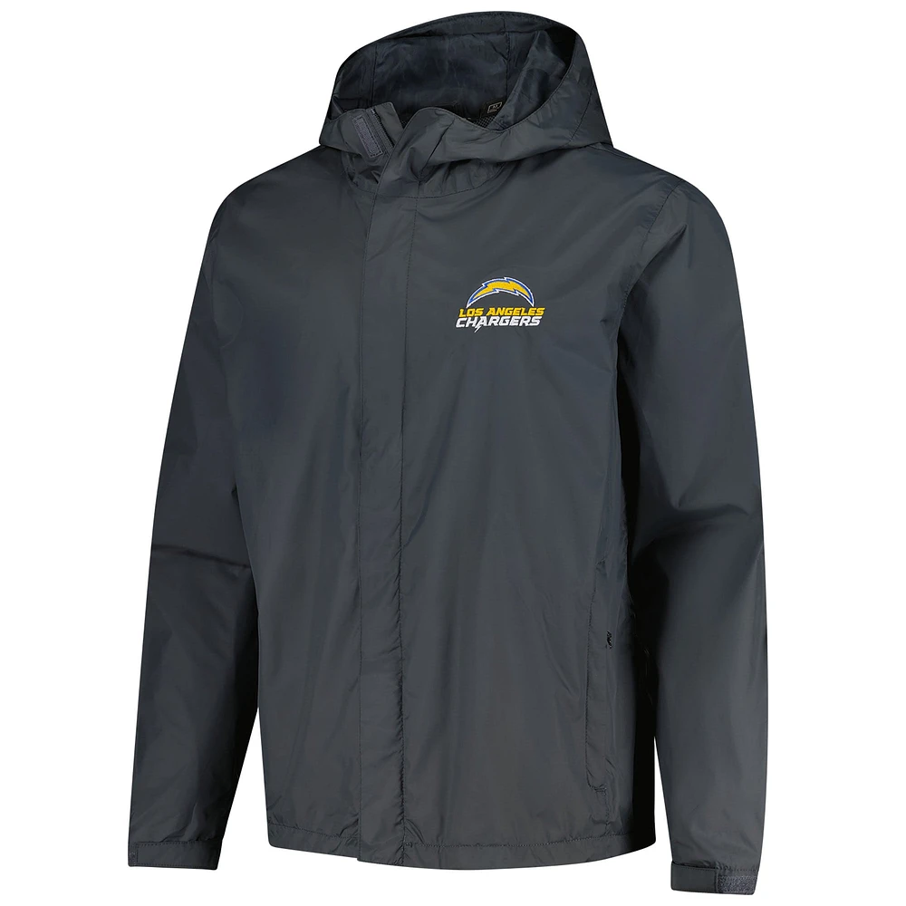 Men's Dunbrooke Graphite Los Angeles Chargers Tropic Waterproof Packable Full-Zip Hoodie Jacket