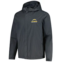 Men's Dunbrooke Graphite Los Angeles Chargers Tropic Waterproof Packable Full-Zip Hoodie Jacket