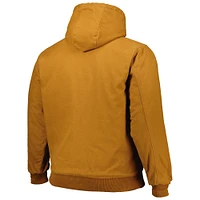 Men's Dunbrooke Tan Los Angeles Chargers Big & Tall Dakota Canvas Hoodie Full-Zip Jacket
