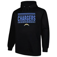 Men's Fanatics Black Los Angeles Chargers Big & Tall Pop Pullover Hoodie