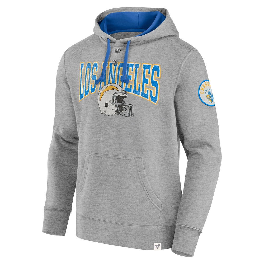 Men's Fanatics  Gray Los Angeles Chargers Label Maker Pullover Hoodie