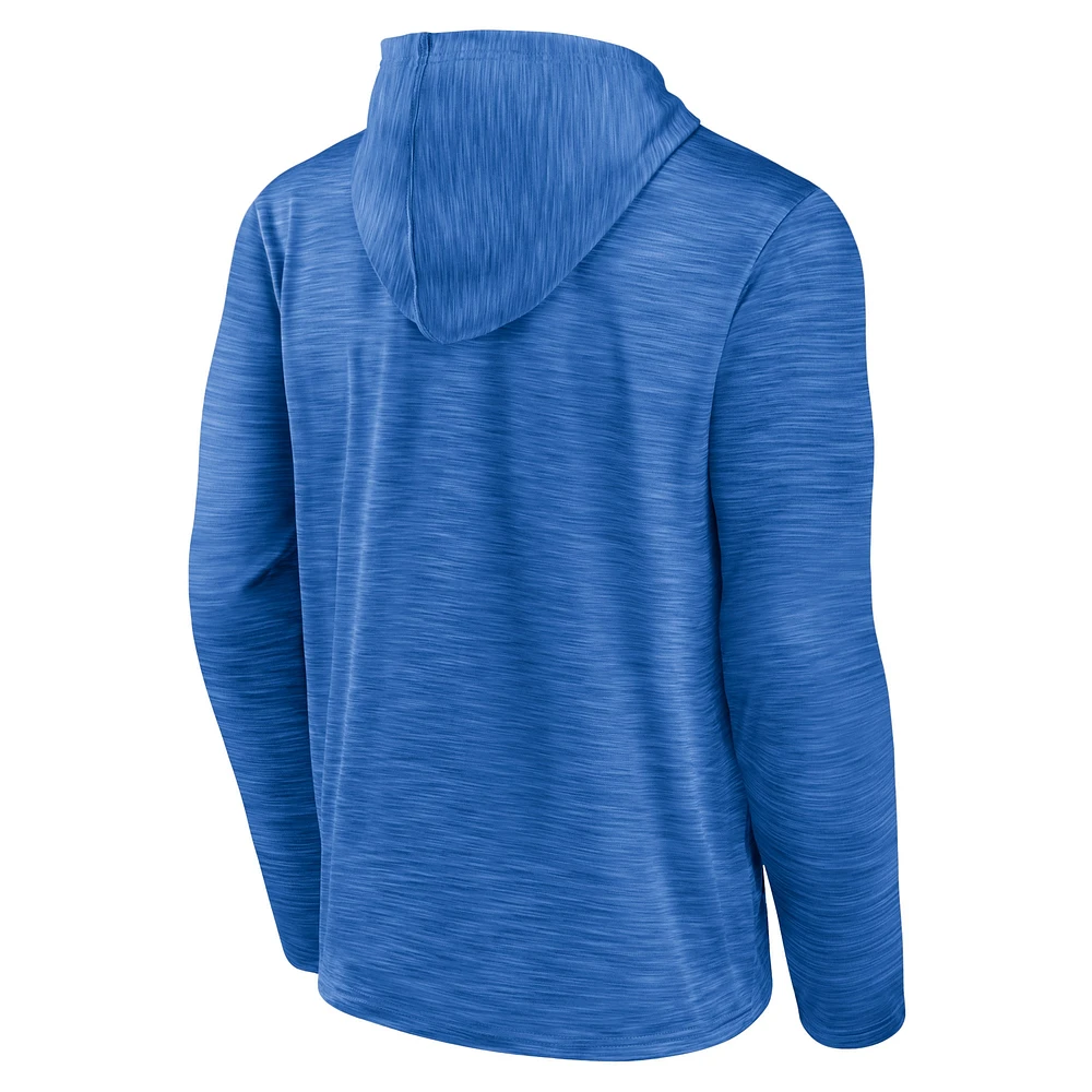 Men's Fanatics Heather Powder Blue Los Angeles Chargers Hook and Ladder Pullover Hoodie