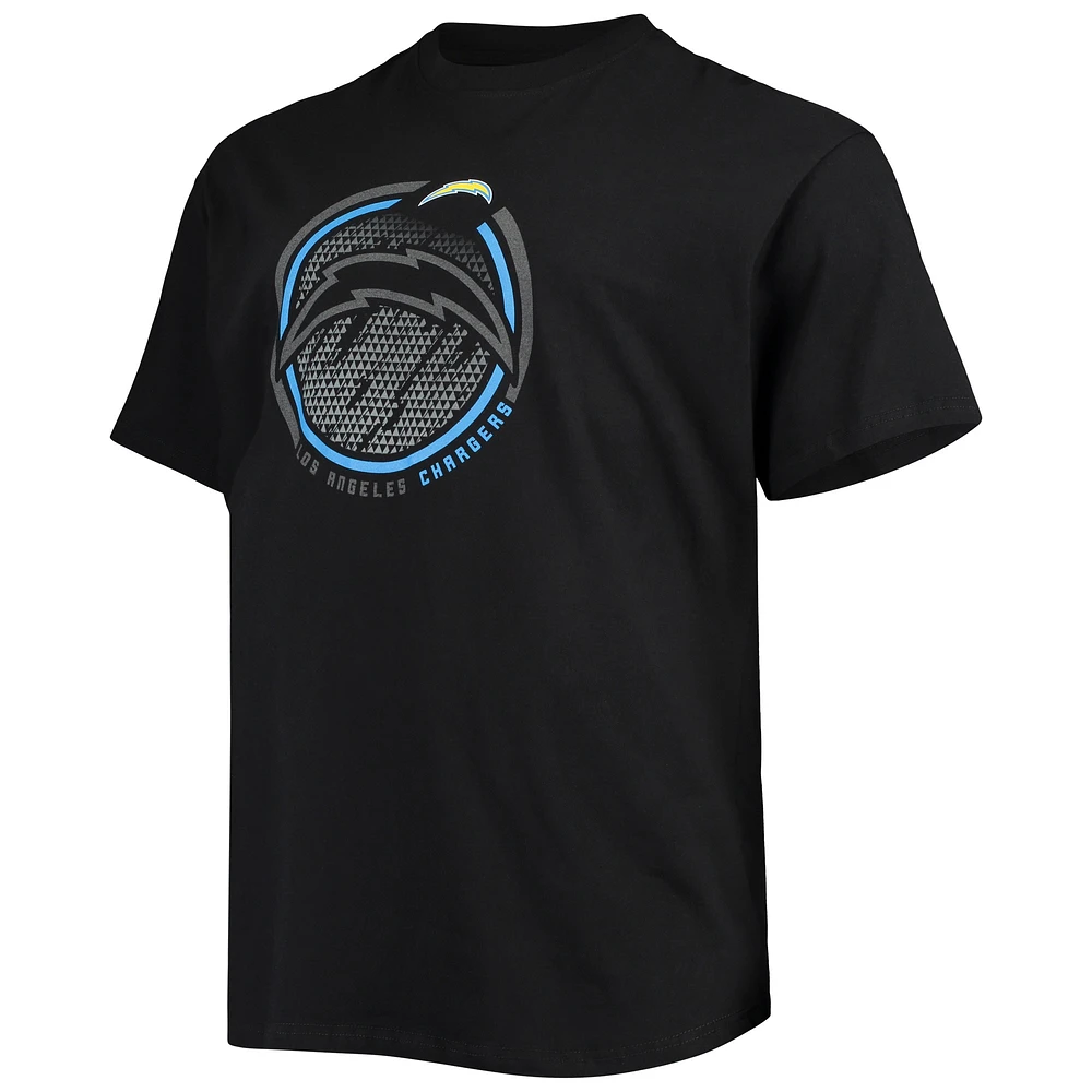 Men's Fanatics Justin Herbert Black Los Angeles Chargers Big & Tall Color Pop Name Number T-Shirt