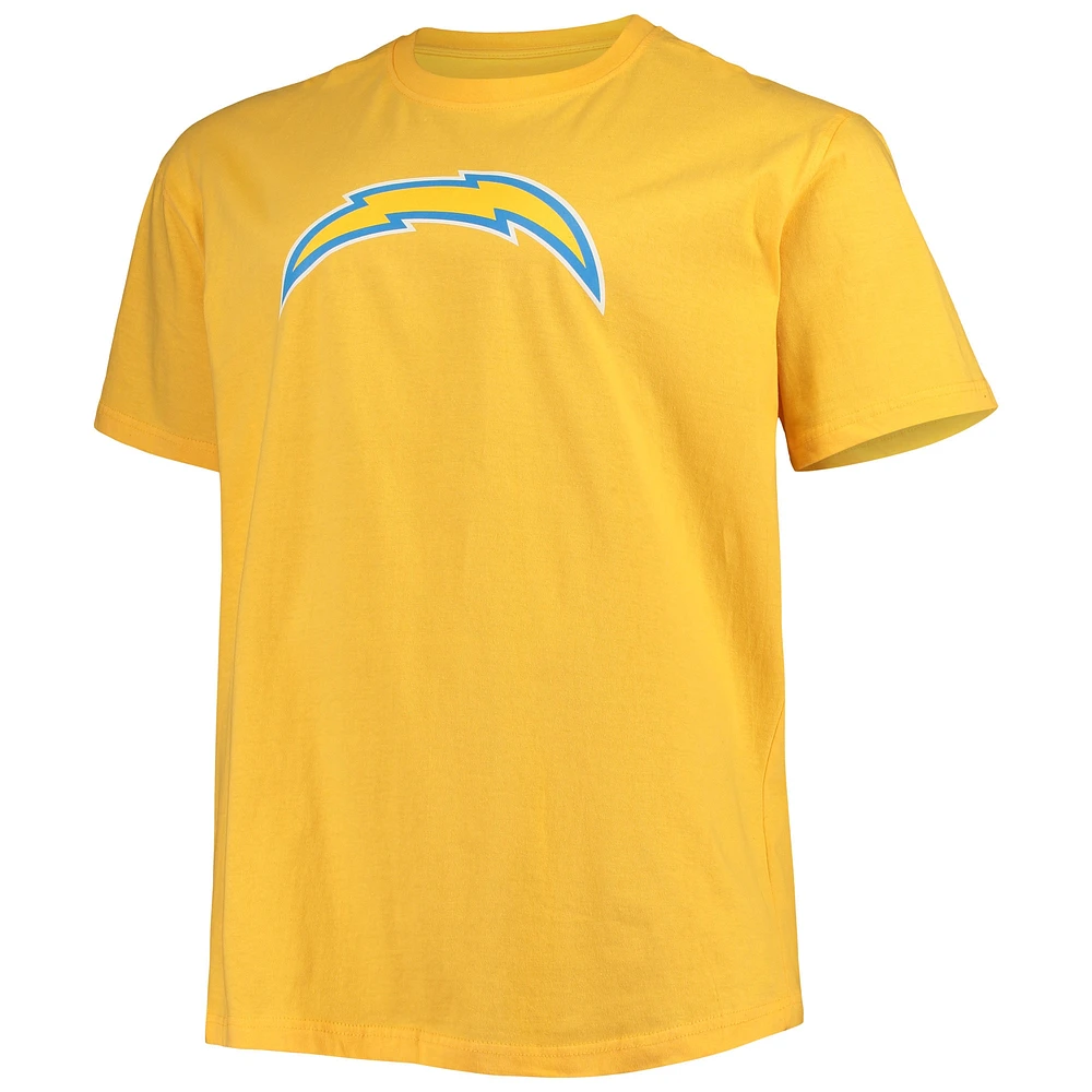Men's Fanatics Justin Herbert Gold Los Angeles Chargers Big & Tall Player Name Number T-Shirt