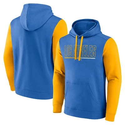 Sweat à capuche Fanatics Powder Blue/Gold Los Angeles Chargers Outline pour homme