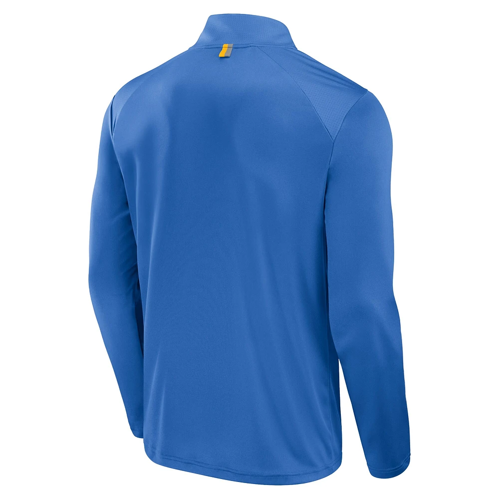 Men's Fanatics Powder Blue Los Angeles Chargers Defender Long Sleeve Quarter-Zip Jacket