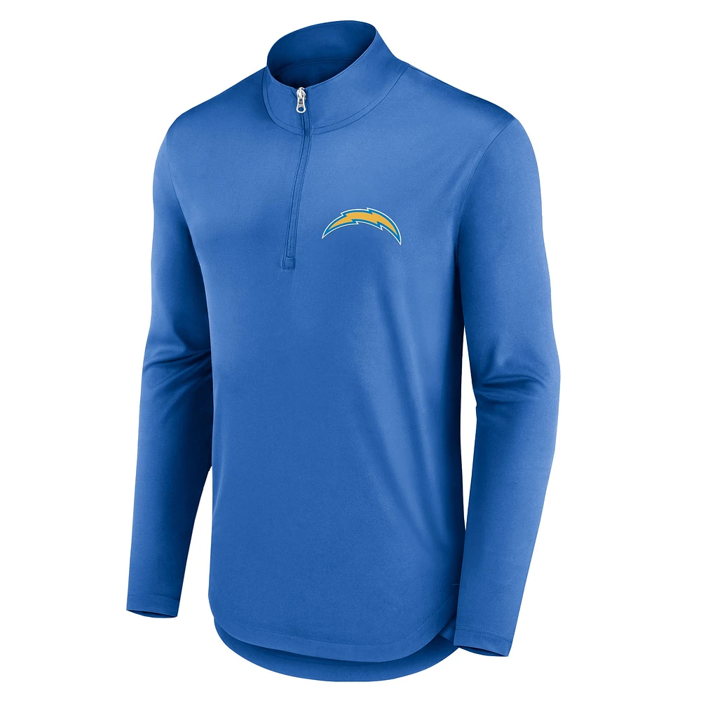 Men's Fanatics Powder Blue Los Angeles Chargers Quarterback Quarter-Zip Top