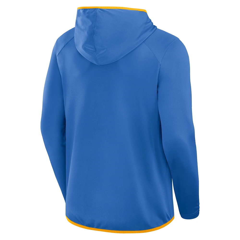 Men's Fanatics Powder Blue Los Angeles Chargers Transitional Defender Hoodie Long Sleeve T-Shirt