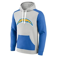 Men's Fanatics Silver/Powder Blue Los Angeles Chargers Big & Tall Team Fleece Pullover Hoodie