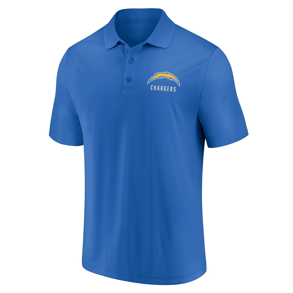 Men's Fanatics White/Powder Blue Los Angeles Chargers Lockup Two-Pack Polo Set