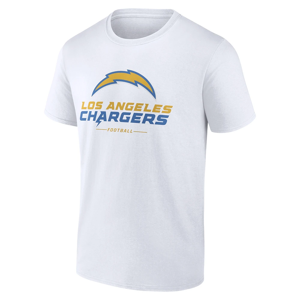 Men's Fanatics  White Los Angeles Chargers Team Lockup T-Shirt