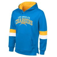 Men's G-III Sports by Carl Banks Powder Blue/Gold Los Angeles Chargers Adaptive Faceoff Pullover Hoodie