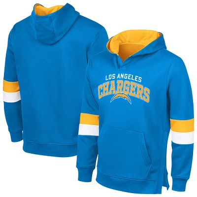 Men's G-III Sports by Carl Banks Powder Blue/Gold Los Angeles Chargers Adaptive Faceoff Pullover Hoodie