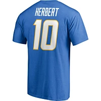 Men's Justin Herbert Powder Blue Los Angeles Chargers Player Icon Name & Number T-Shirt