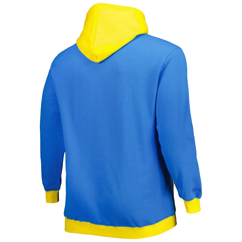 Men's Mitchell & Ness Powder Blue/Gold Los Angeles Chargers Big Tall Face Pullover Hoodie