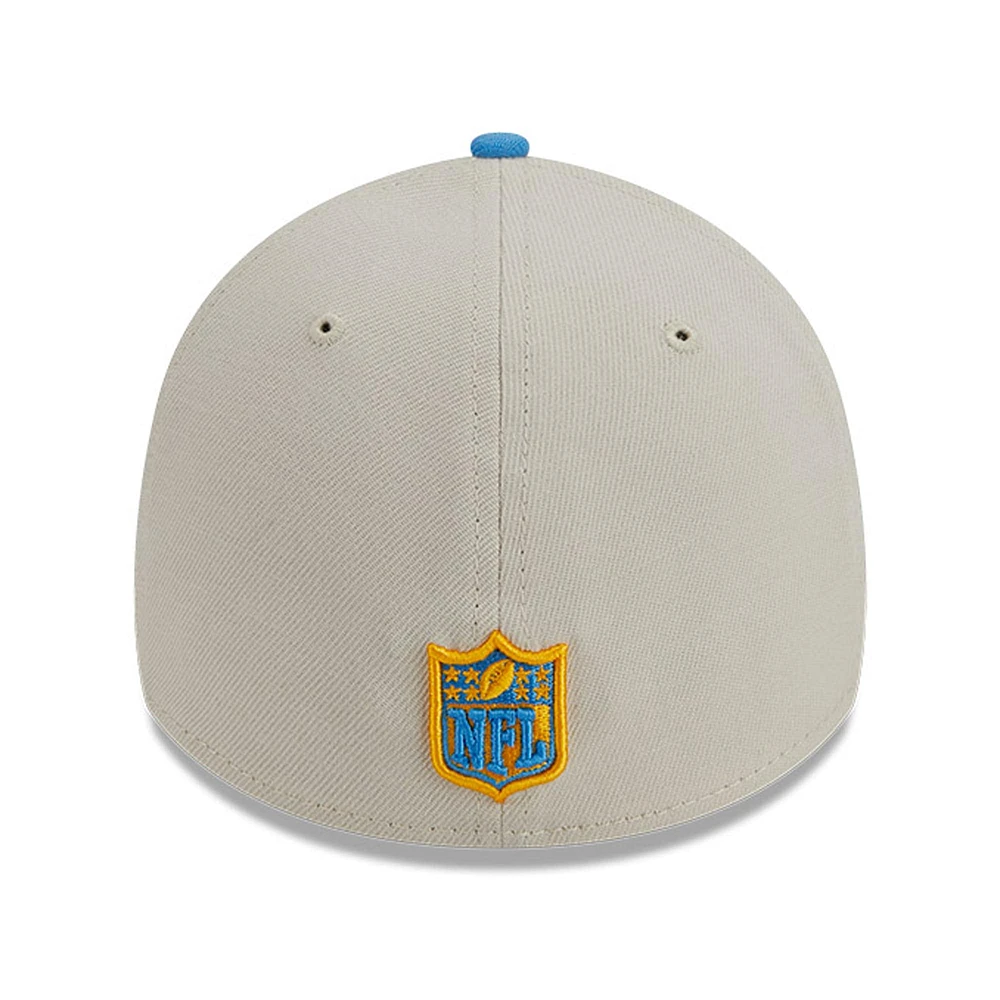 Men's New Era Cream/Powder Blue Los Angeles Chargers 2023 Sideline Historic 39THIRTY Flex Hat