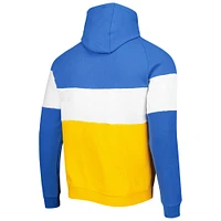 Men's New Era Gold Los Angeles Chargers Colorblock Current Pullover Hoodie