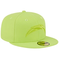 Men's New Era Neon Green Los Angeles Chargers Color Pack Brights 59FIFTY Fitted Hat