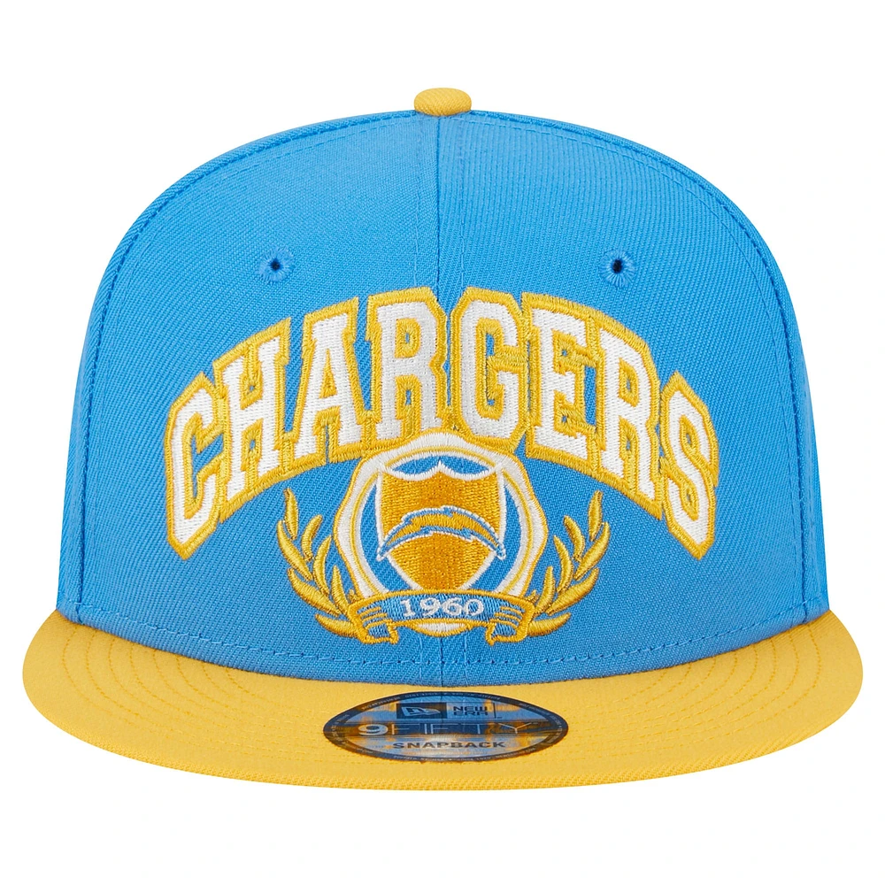 Men's New Era Powder Blue/Gold Los Angeles Chargers Team Establish 9FIFTY Snapback Hat