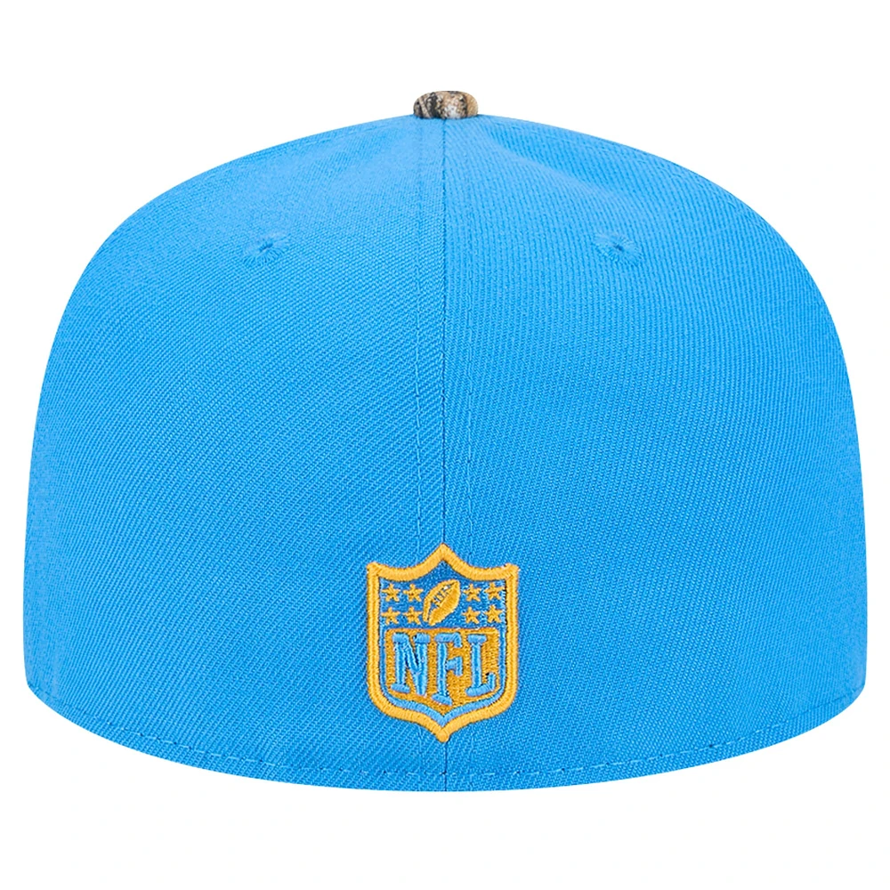 Men's New Era Powder Blue Los Angeles Chargers Active Two-Tone Camo 59FIFTY Fitted Hat
