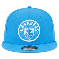 Men's New Era Powder Blue Los Angeles Chargers Checkered 59FIFTY Fitted Hat