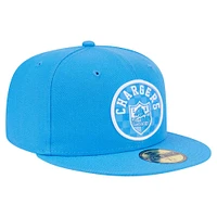Men's New Era Powder Blue Los Angeles Chargers Checkered 59FIFTY Fitted Hat