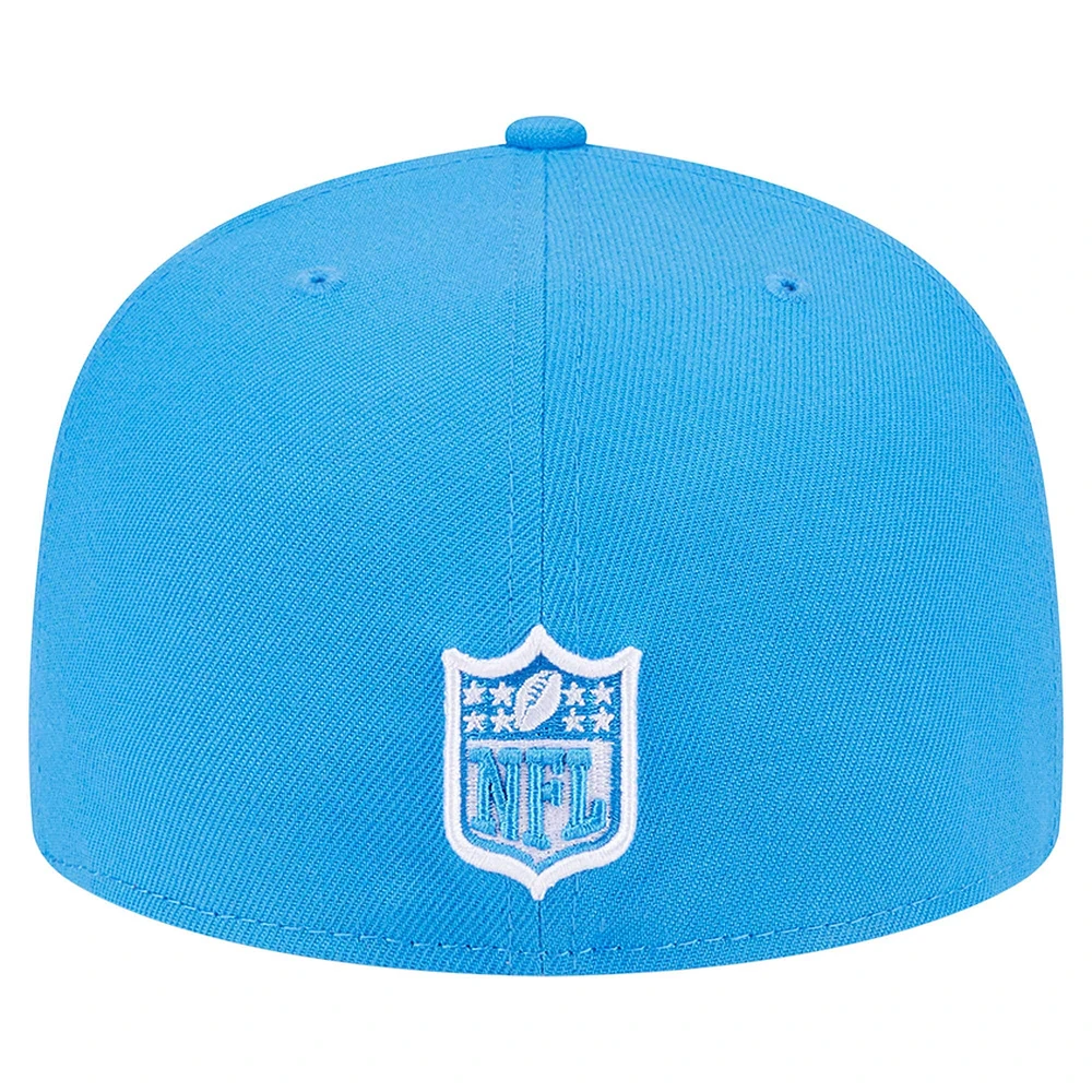 Men's New Era Powder Blue Los Angeles Chargers Checkered 59FIFTY Fitted Hat
