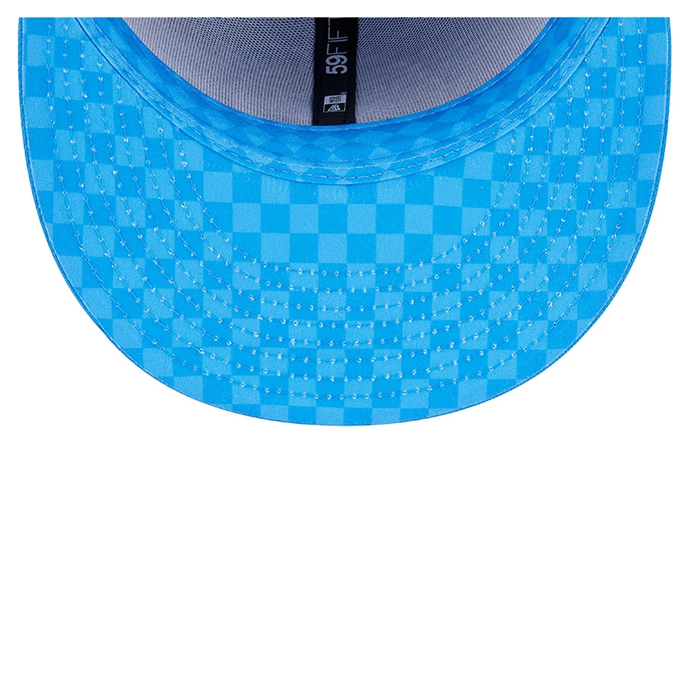 Men's New Era Powder Blue Los Angeles Chargers Checkered 59FIFTY Fitted Hat