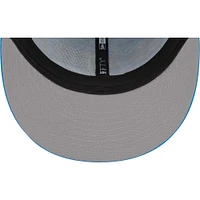 Men's New Era Powder Blue Los Angeles Chargers Stacked Trucker 9FIFTY Snapback Hat