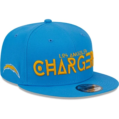 Men's New Era Powder Blue Los Angeles Chargers Word 9FIFTY Snapback Hat