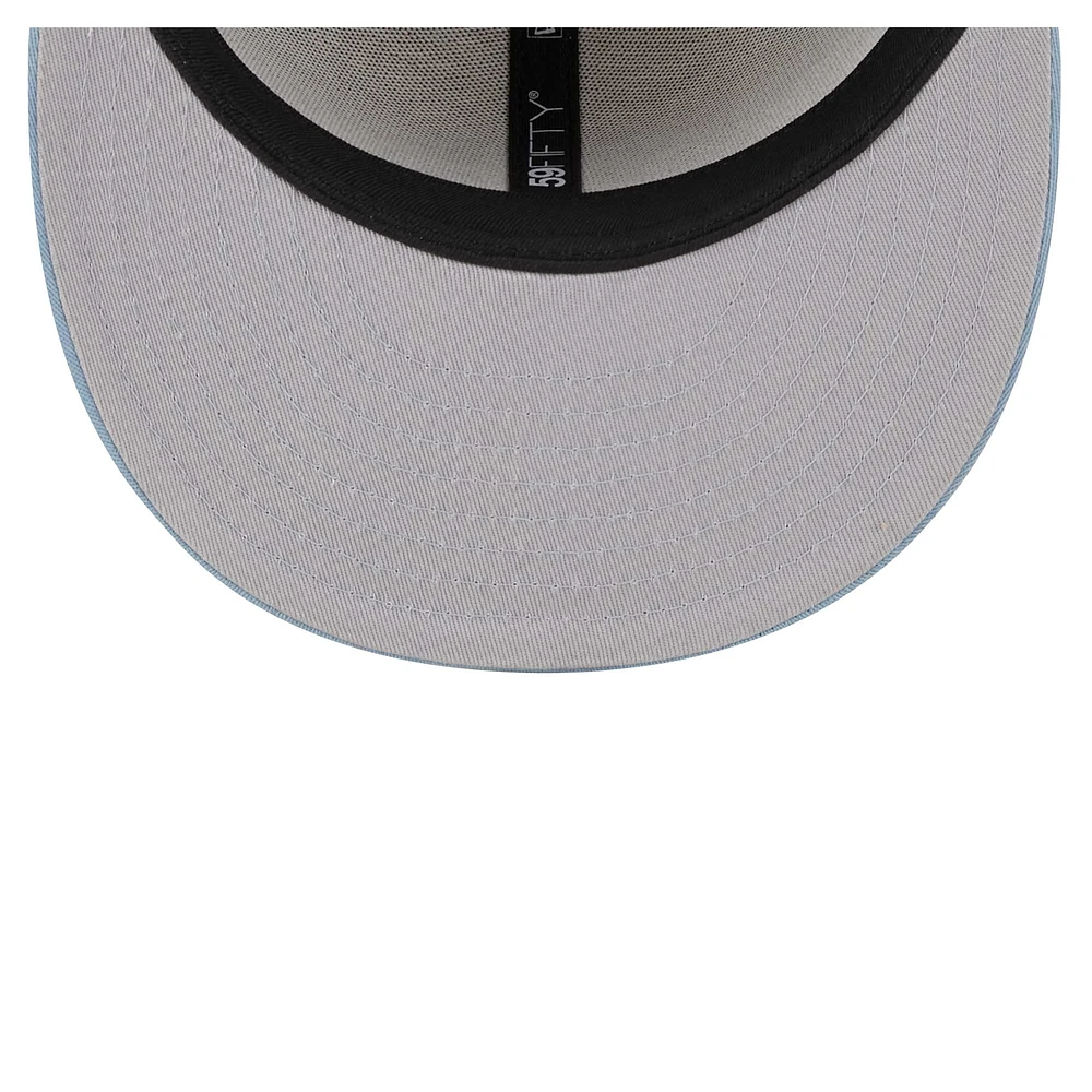 Men's New Era Stone/Light Blue Los Angeles Chargers City Originals Lifestyle Two-Tone 59FIFTY Fitted Hat