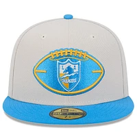 Men's New Era Stone/Powder Blue Los Angeles Chargers 2024 Sideline Historic 59FIFTY Fitted Hat