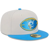 Men's New Era Stone/Powder Blue Los Angeles Chargers 2024 Sideline Historic 59FIFTY Fitted Hat