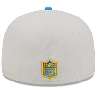 Men's New Era Stone/Powder Blue Los Angeles Chargers 2024 Sideline Historic 59FIFTY Fitted Hat